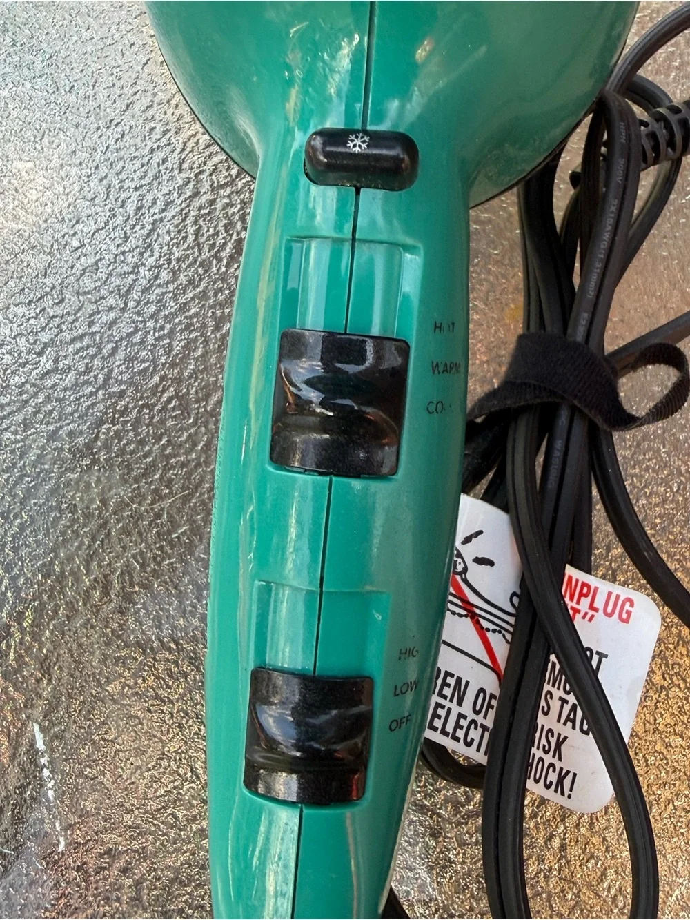 Revlon Teal Hair Dryer with Black Accents